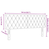 Headboard Black 144 cm Velvet