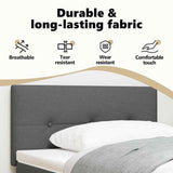 Height-Adjustable Headboard Dark Grey 100 cm Fabric