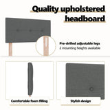 Height-Adjustable Headboard Dark Grey 100 cm Fabric