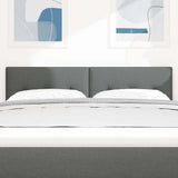 Headboard Height Adjustable Dark grey 140 cm Fabric - Side View