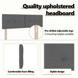 Height-Adjustable Headboard Dark Grey 144 cm Fabric