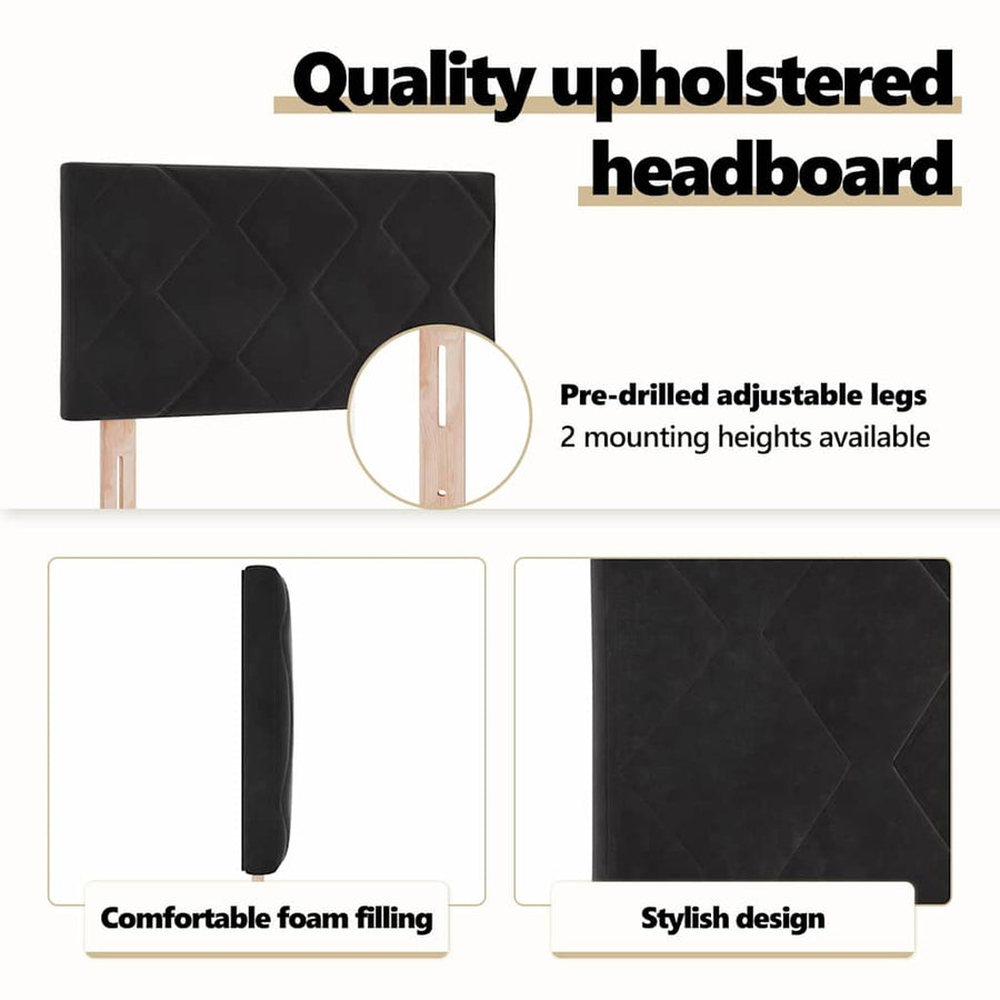 Headboard Black 100 cm Velvet