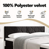 Headboard Black 144 cm Velvet