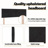Headboard Black 144 cm Velvet - Close-Up Angle
