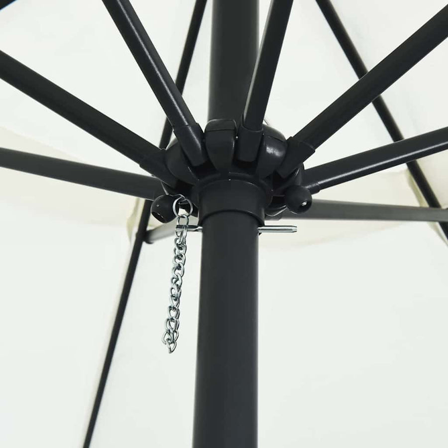 Garden Parasol 394 x 394 x 248 cm Polyester and Steel Sand
