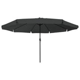 Garden Parasol Anthracite and Black 395 x 395 x 245 cm - Side View
