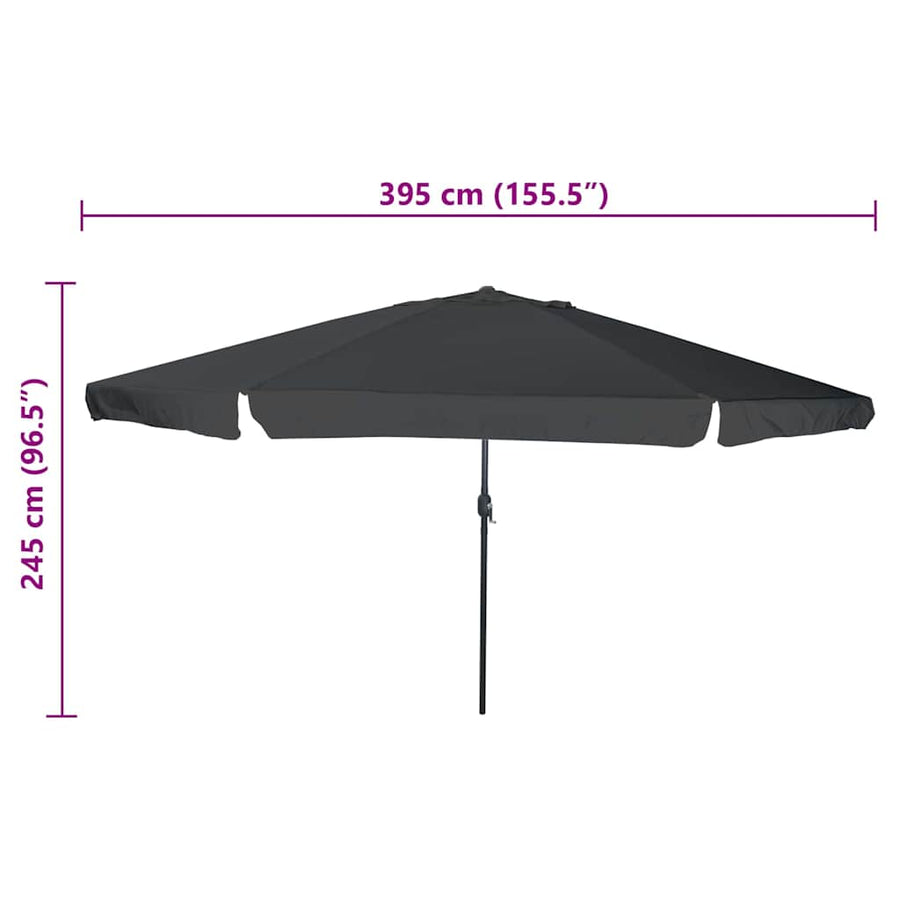 Garden Parasol 394 x 394 x 248 cm Polyester and Steel