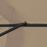 Garden Parasol Taupe and Black 395 x 395 x 245 cm - Rear View