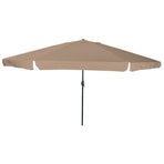 Garden Parasol 394 x 394 x 248 cm Polyester and Steel Taupe