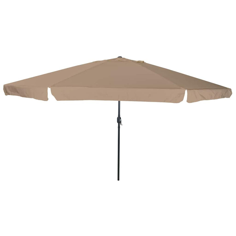 Garden Parasol 394 x 394 x 248 cm Polyester and Steel Taupe