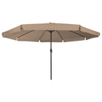 Garden Parasol 394 x 394 x 248 cm Polyester and Steel Taupe