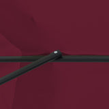 Garden Parasol Red and Black 395 x 395 x 245 cm - Rear View