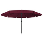 Garden Parasol 394 x 394 x 248 cm Polyester and Steel