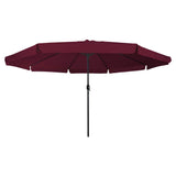 Garden Parasol Red and Black 395 x 395 x 245 cm - Side View