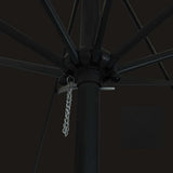Garden Parasol Black 394 x 394 x 248 cm Polyester and Steel