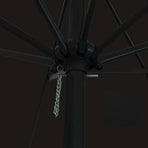 Garden Parasol 394 x 394 x 248 cm Polyester and Steel Black