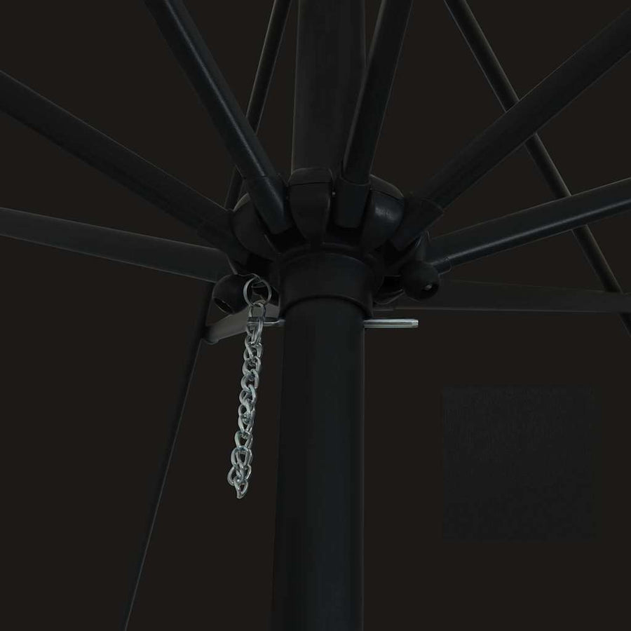 Garden Parasol 394 x 394 x 248 cm Polyester and Steel Black