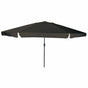 Garden Parasol 394 x 394 x 248 cm Polyester and Steel Black