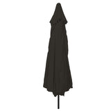 Garden Parasol Black 394 x 394 x 248 cm Polyester and Steel