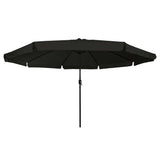 Garden Parasol Black 394 x 394 x 248 cm Polyester and Steel