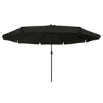 Garden Parasol 394 x 394 x 248 cm Polyester and Steel Black