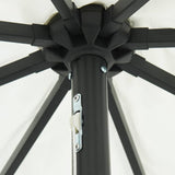 Garden Parasol White and Black 395 x 395 x 245 cm - 45-Degree Angle