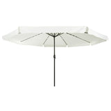 Garden Parasol White and Black 395 x 395 x 245 cm - Side View