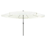 Garden Parasol White and Black 395 x 395 x 245 cm - Top-Down View