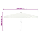 Garden Parasol White and Black 395 x 395 x 245 cm - Low Angle