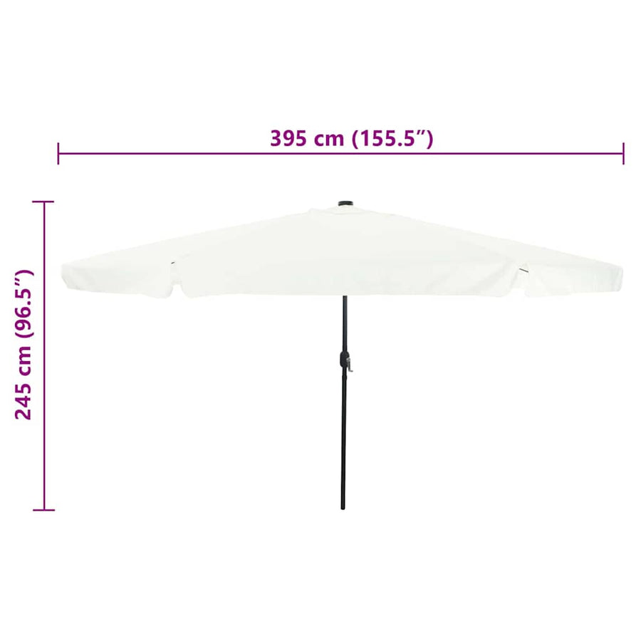 Garden Parasol 395 x 395 x 245 cm Polyester Round
