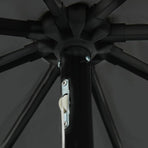 Garden Parasol 395 x 395 x 245 cm Polyester Round Anthracite