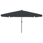 Garden Parasol 395 x 395 x 245 cm Polyester Round Anthracite