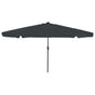 Garden Parasol 395 x 395 x 245 cm Polyester Round Anthracite
