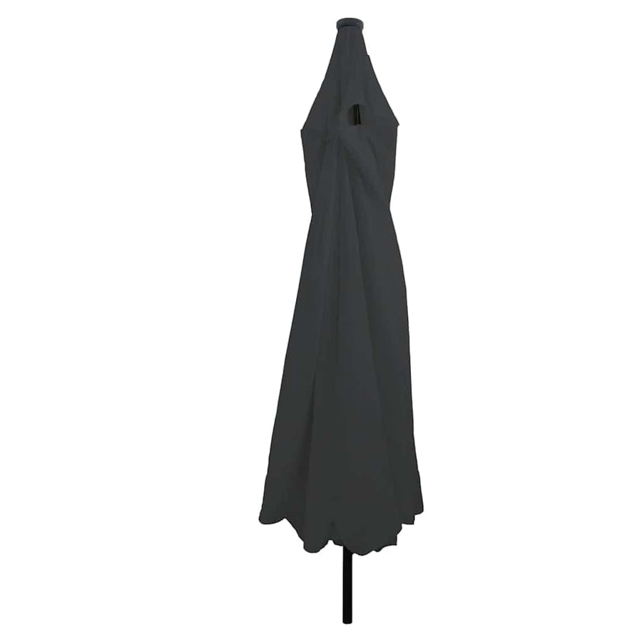 Garden Parasol 395 x 395 x 245 cm Polyester Round Anthracite