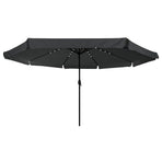 Garden Parasol 395 x 395 x 245 cm Polyester Round Anthracite