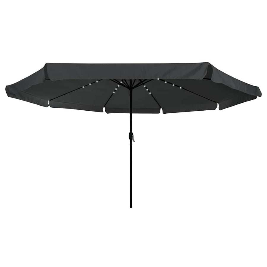 Garden Parasol 395 x 395 x 245 cm Polyester Round Anthracite