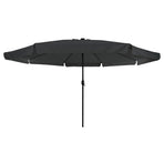 Garden Parasol 395 x 395 x 245 cm Polyester Round Anthracite