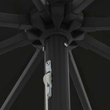 Garden Parasol Black 395 x 395 x 245 cm Polyester and Steel