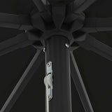 Garden Parasol Black 395 x 395 x 245 cm Polyester and Steel - 45-Degree Angle