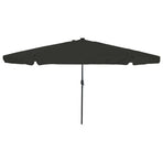 Garden Parasol 395 x 395 x 245 cm Polyester Round Black