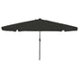 Garden Parasol 395 x 395 x 245 cm Polyester Round Black