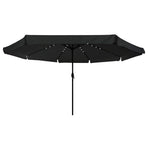 Garden Parasol 395 x 395 x 245 cm Polyester Round Black