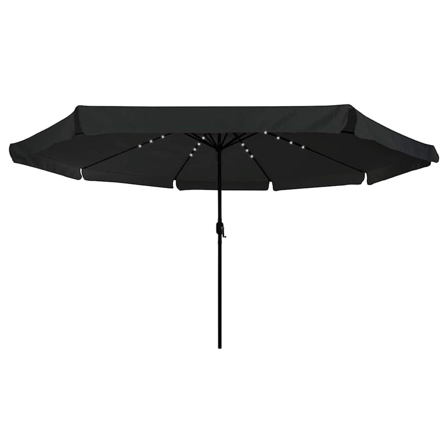 Garden Parasol 395 x 395 x 245 cm Polyester Round Black