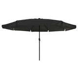 Garden Parasol Black 395 x 395 x 245 cm Polyester and Steel - Top-Down View