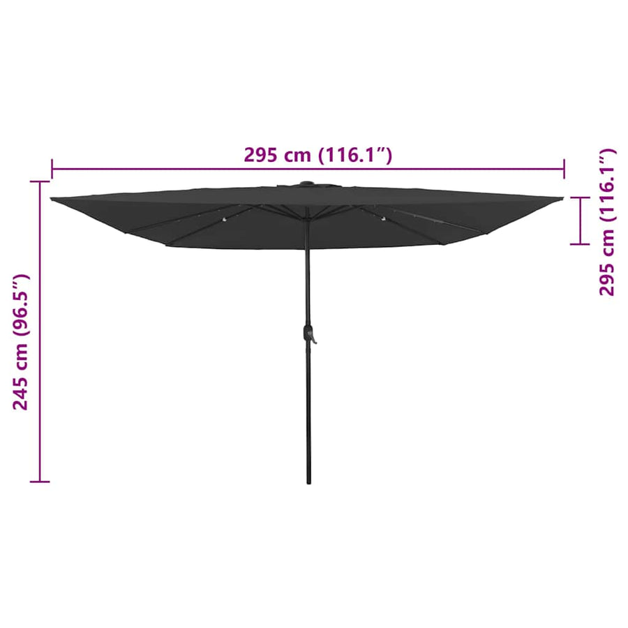 Garden Parasol 295 x 295 x 245 cm Polyester and Steel