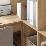 Corner Desk with Shelf Artisan oak 101.5 x 149.5 x 149.5 cm - Top-Down View