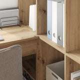 Corner Desk Artisan Oak Engineered Wood - Rear View