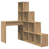 Corner Desk with Shelf Artisan oak 101.5 x 149.5 x 149.5 cm - Front View