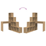 Corner Desk with Shelf Artisan Oak 101,5 x 149,5 x 149,5 cm - Low Angle