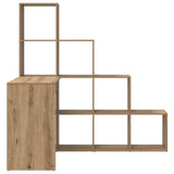 Corner Desk with Shelf Artisan Oak 101,5 x 149,5 x 149,5 cm - Rear View